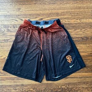 San Francisco Giants MLB Nike Black and Orange Gradient Men's Shorts